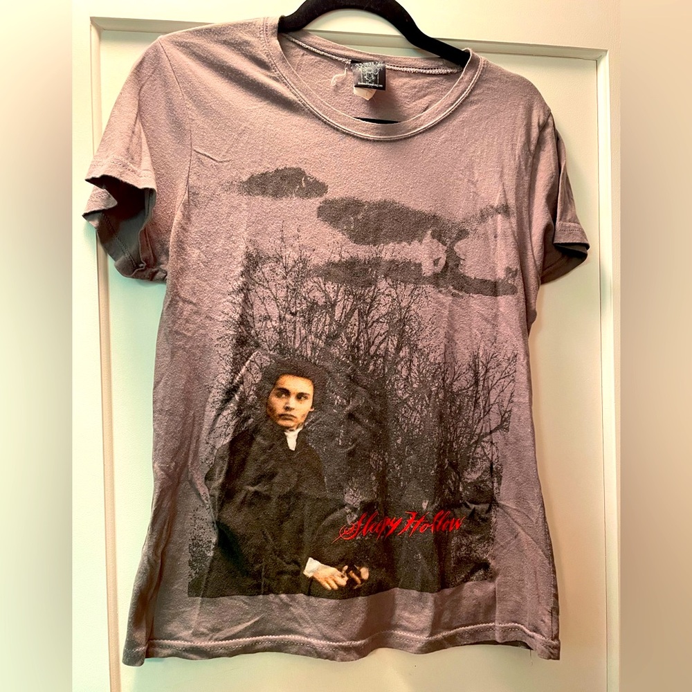 🎃 Rare Vintage Sleepy Hollow T-Shirt with Johnny Depp Grey Large